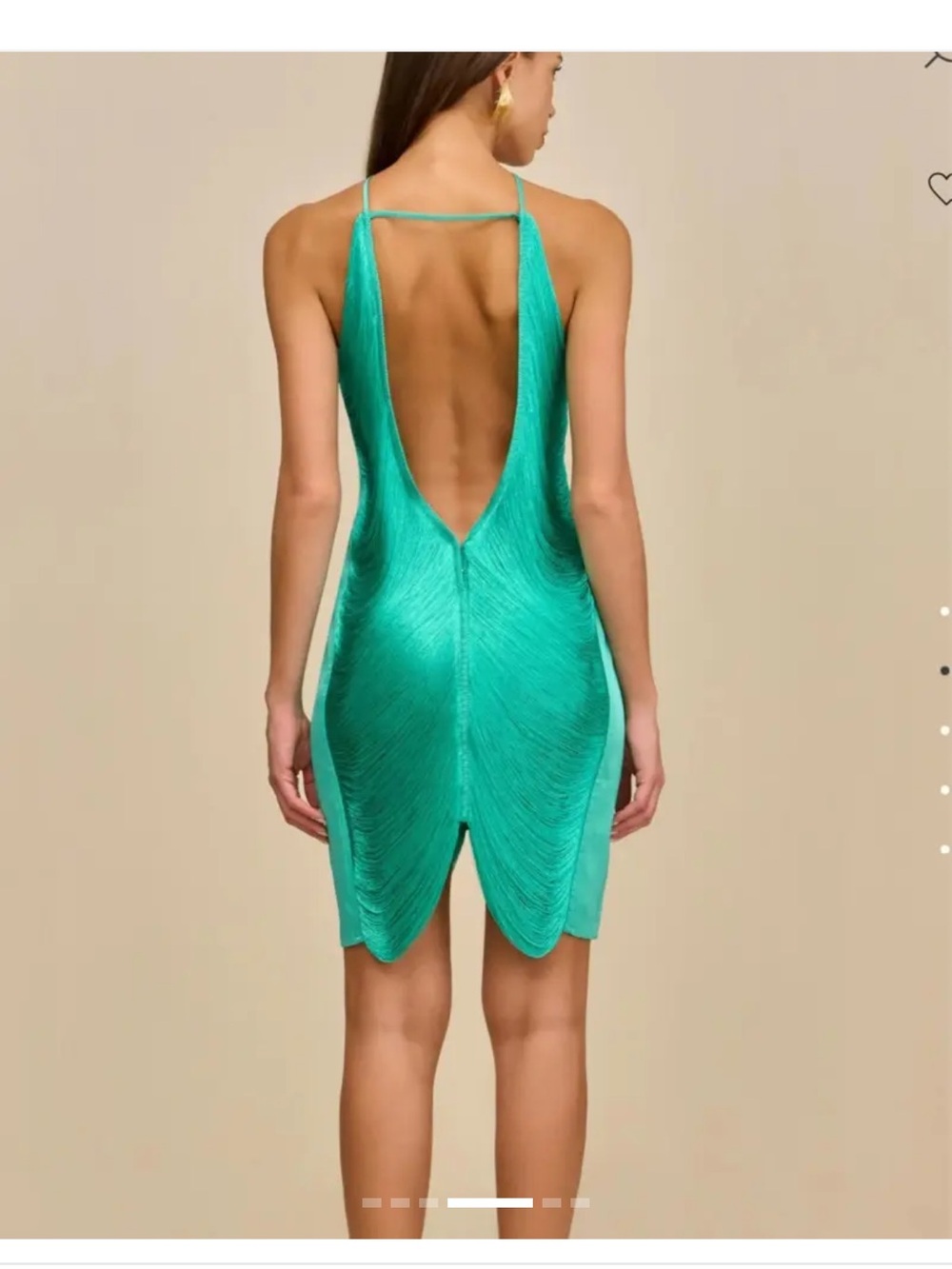 Cult Gaia Turquoise green Mara silk fringe mini dress in XS - Picture 7 of 10